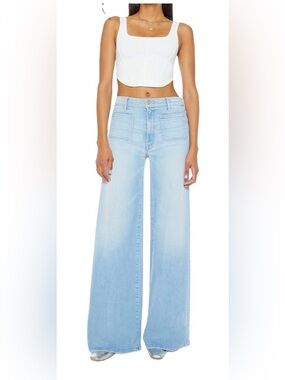 MOTHER Light Blue High-Rise Wide-Leg Jeans